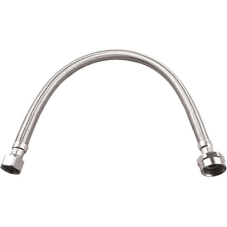 Durapro 1/2 in. Flare x 7/8 in. Metal Ballcock x 12 in. Braided Toilet Connector, Stainless Steel 275127